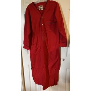 LL Bean women’s red classic flannel Sleep Shirt / nightgown, sz S NWOT (A)